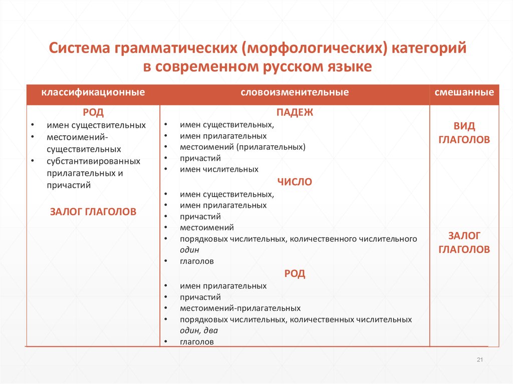 Морфологические категории имени