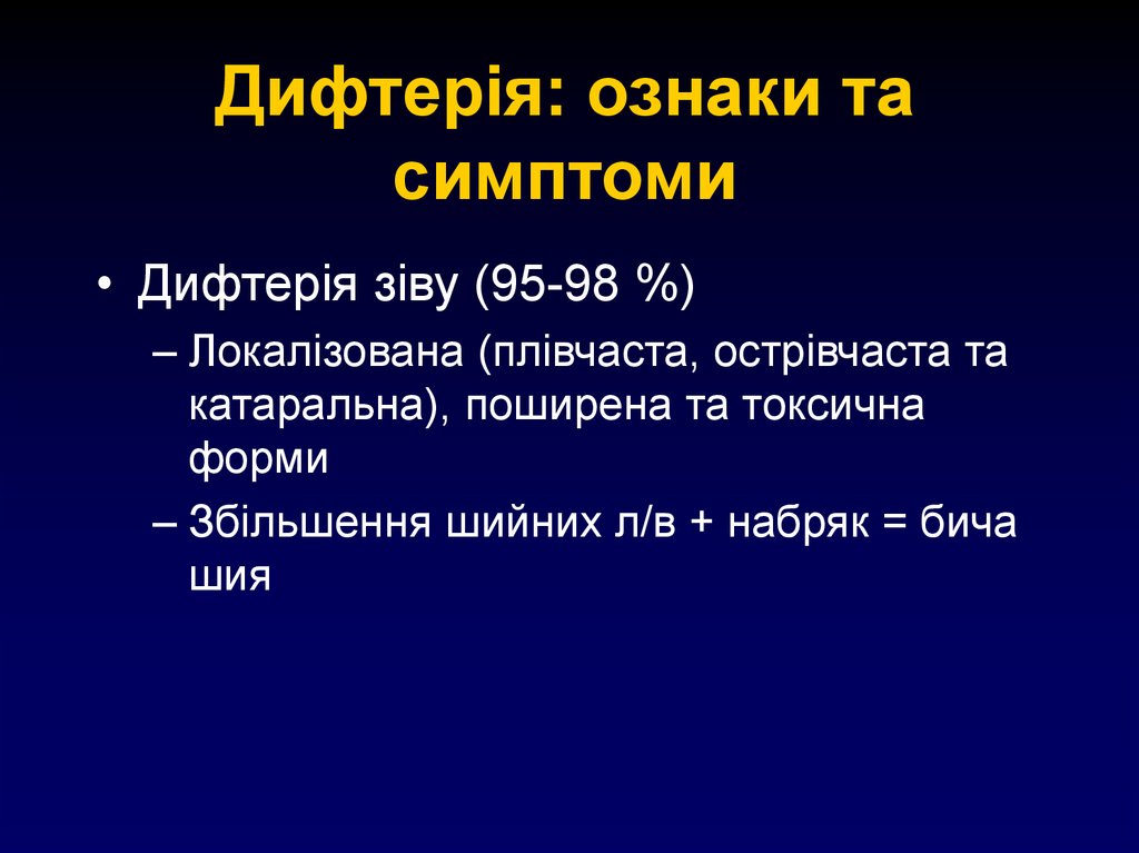 Дифтерія: ознаки та симптоми