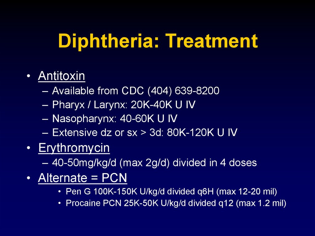 Diphtheria: Treatment