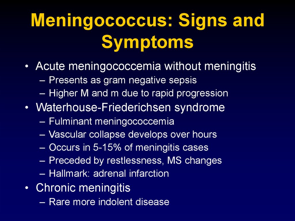 Meningococcus: Signs and Symptoms