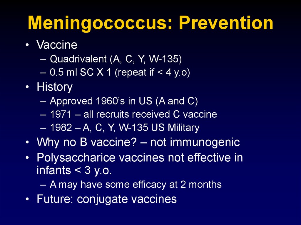 Meningococcus: Prevention