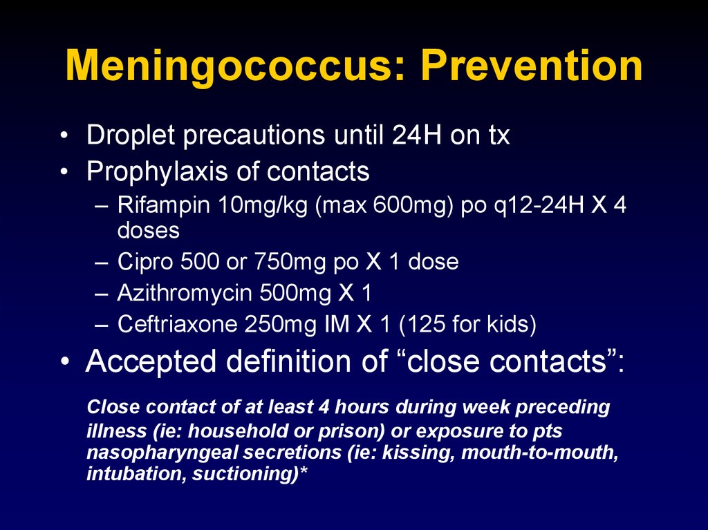 Meningococcus: Prevention