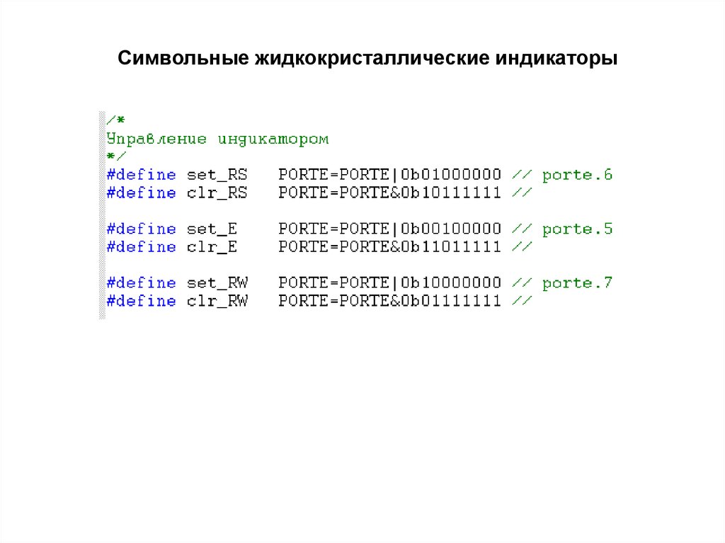 Символьные жидкокристаллические индикаторы