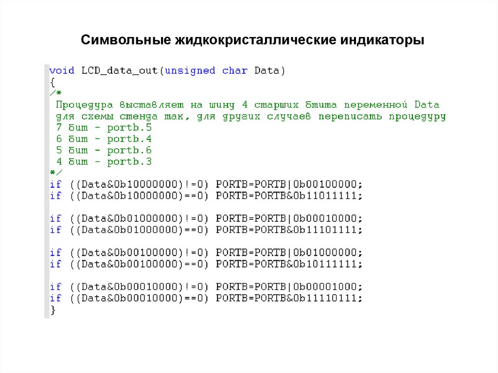 Символьные жидкокристаллические индикаторы