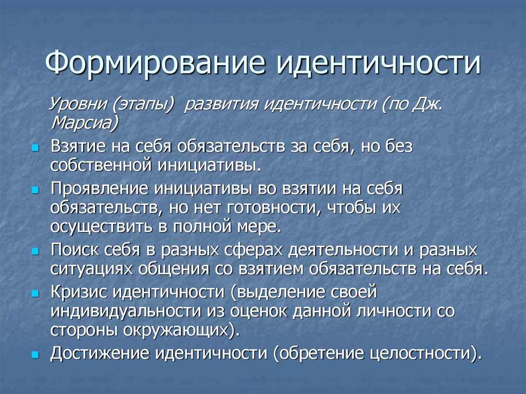 Формирование идентичности. Этапы идентичности. Этапы формирования идентичности. Становление идентичности личности.