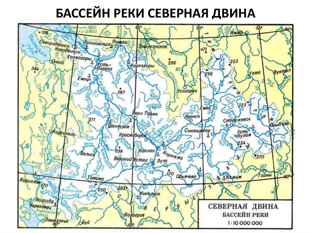 Карта рек архангельской области