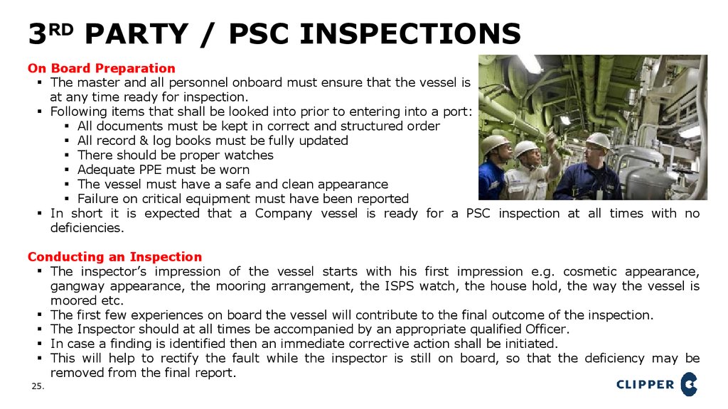 3rd party / psc inspections