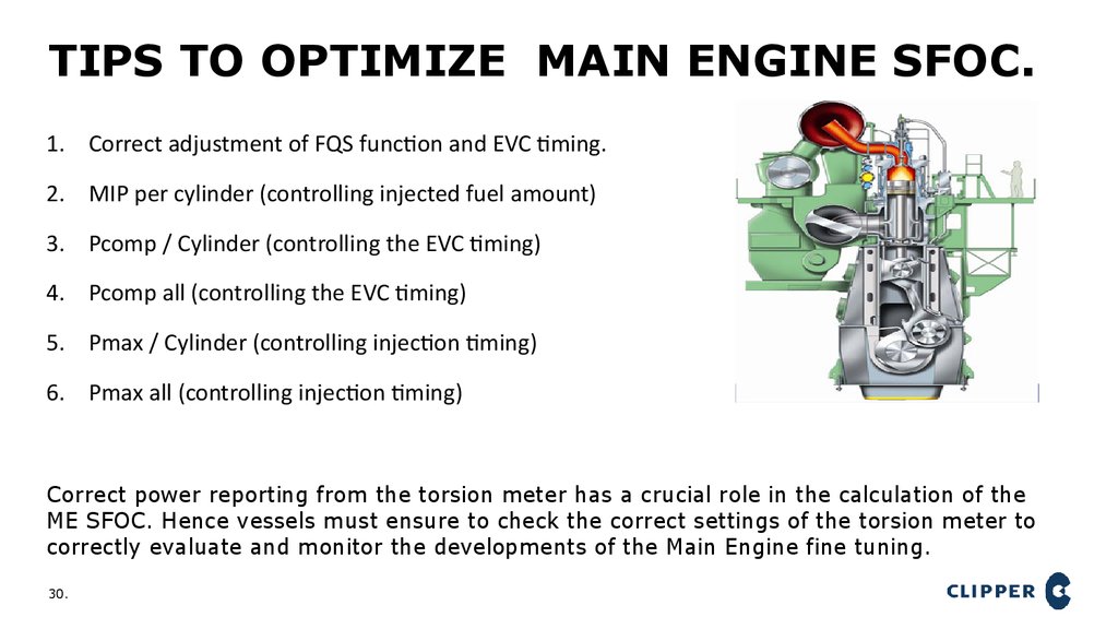 Tips to Optimize MAIN Engine SFOC.