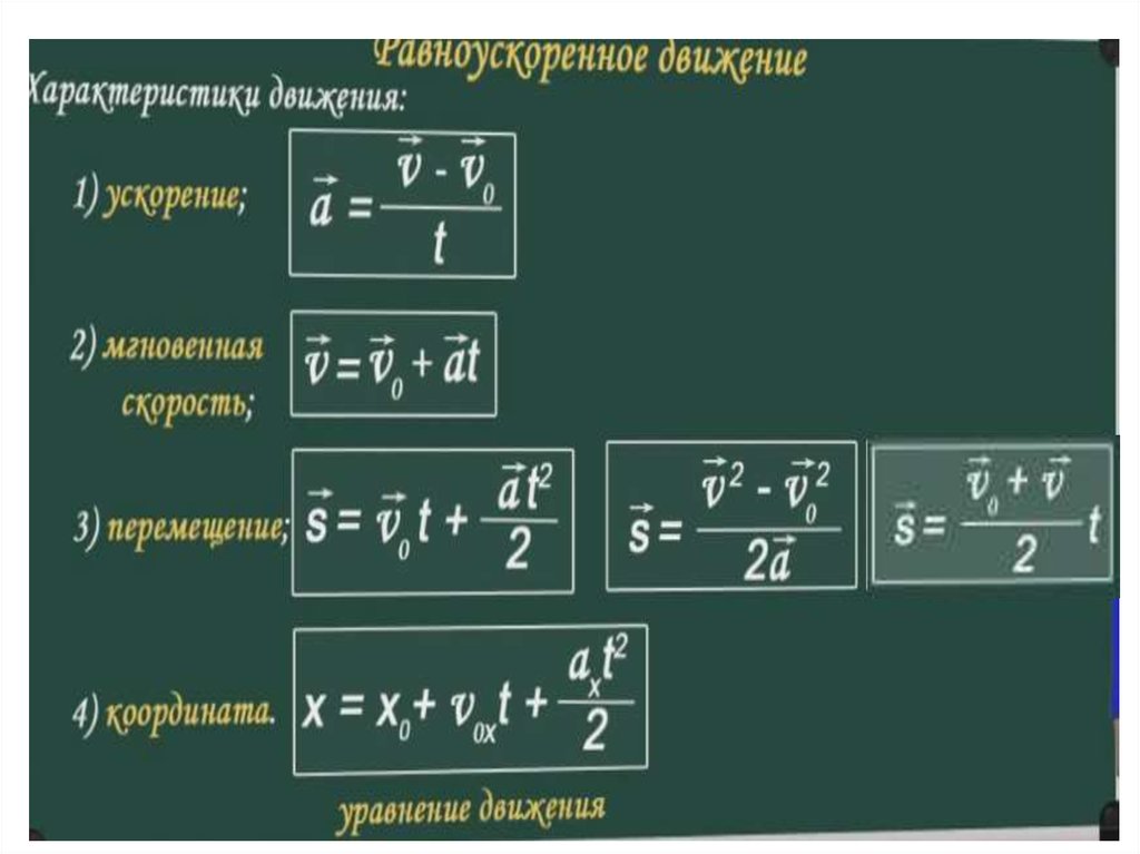 Формулы расстояния при движении