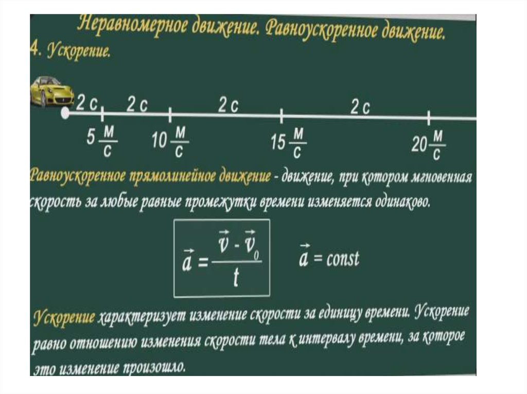 Начиная равноускоренное движение