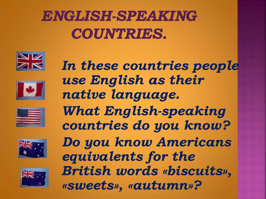 English speaking countries 5 класс spotlight презентация