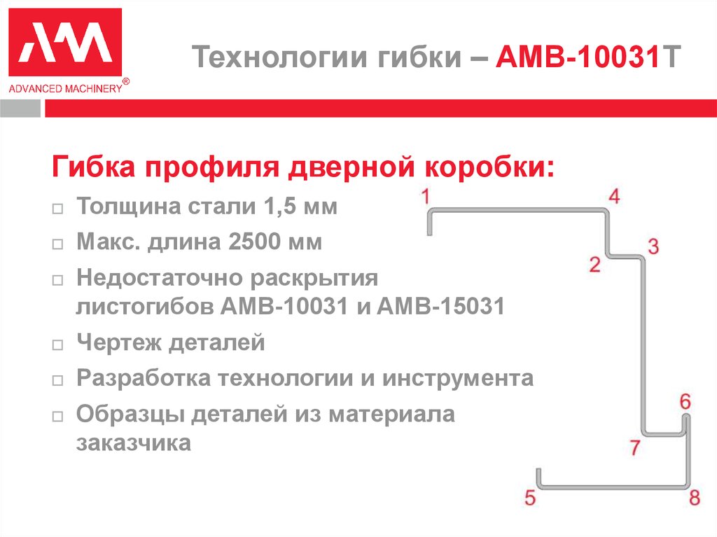 Технологии гибки – AMB-10031T