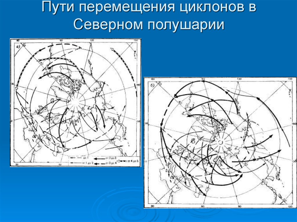 Циклоны и фронты на карте