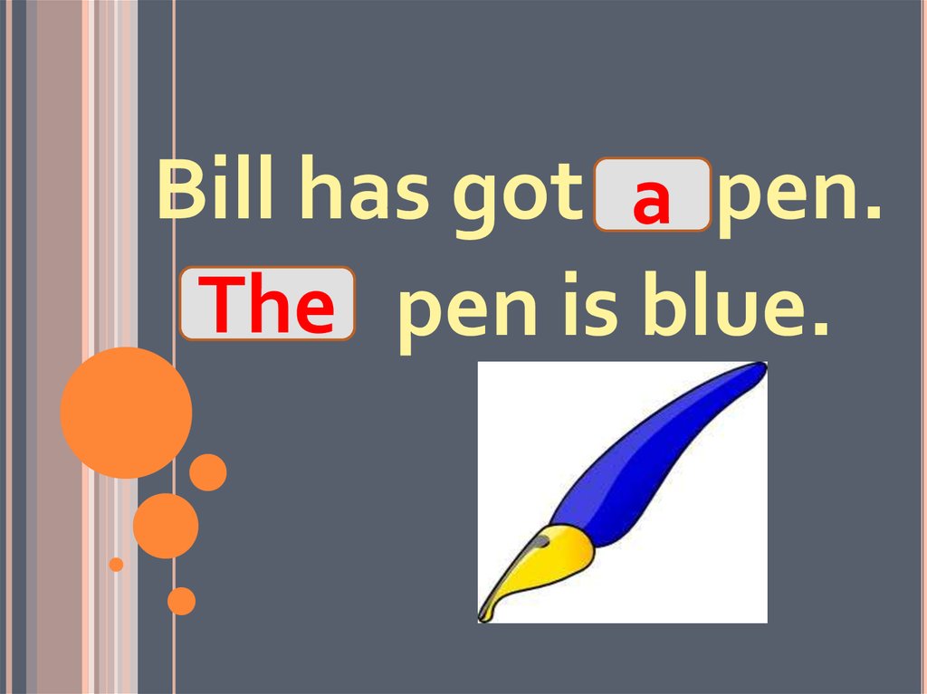 This is pen. Pen is Blue. It is a Pen вопросы. Your Pen is Blue. Your Pen Blue is или are.