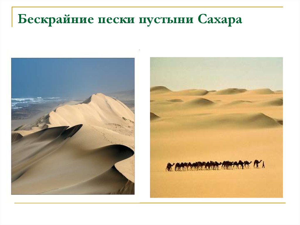 Бескрайние пески пустыни Сахара