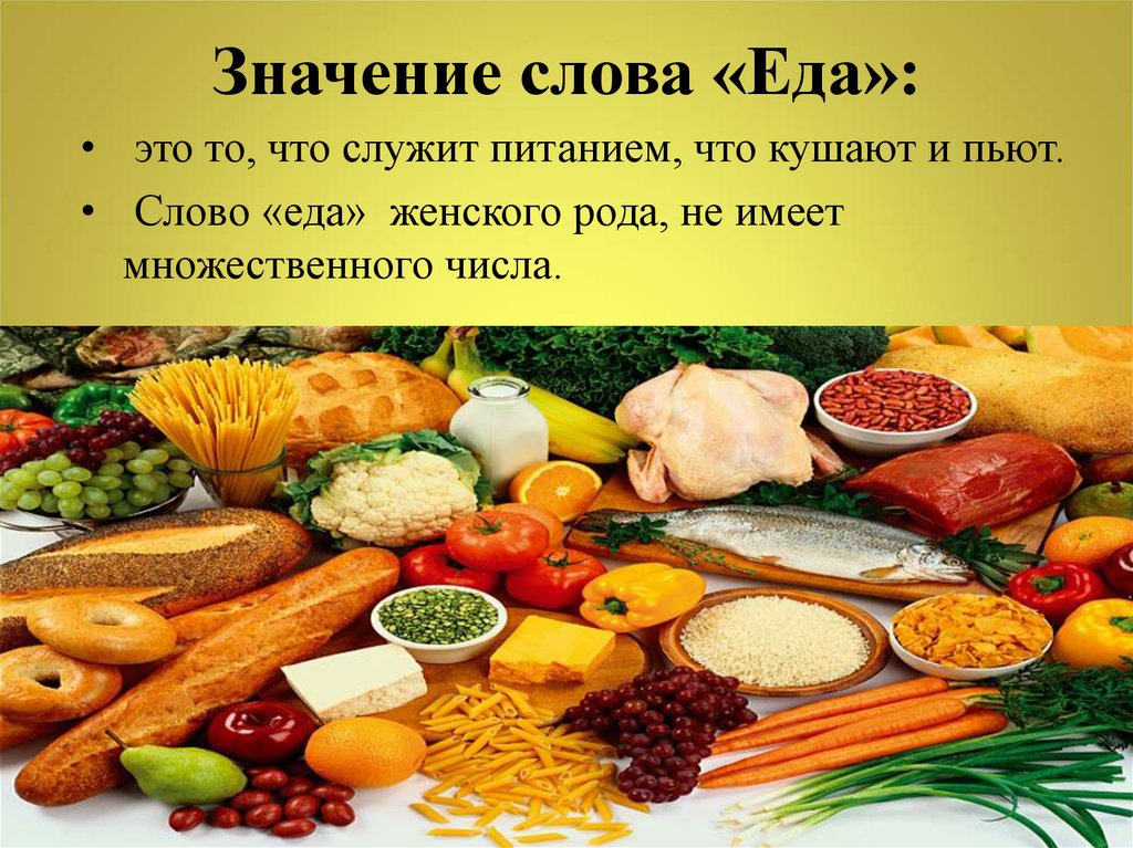 Значение слова «Еда»: