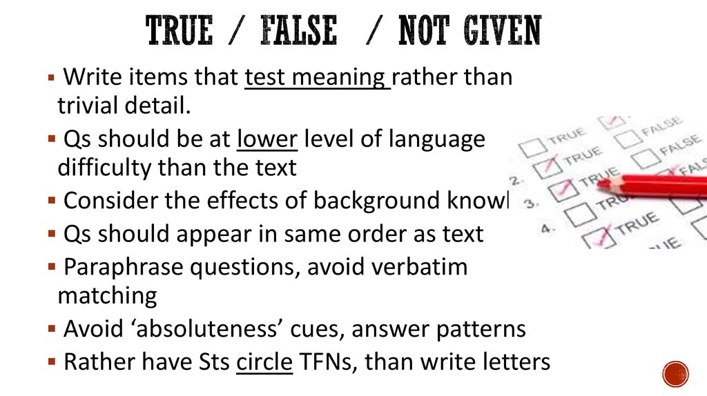 True false not given