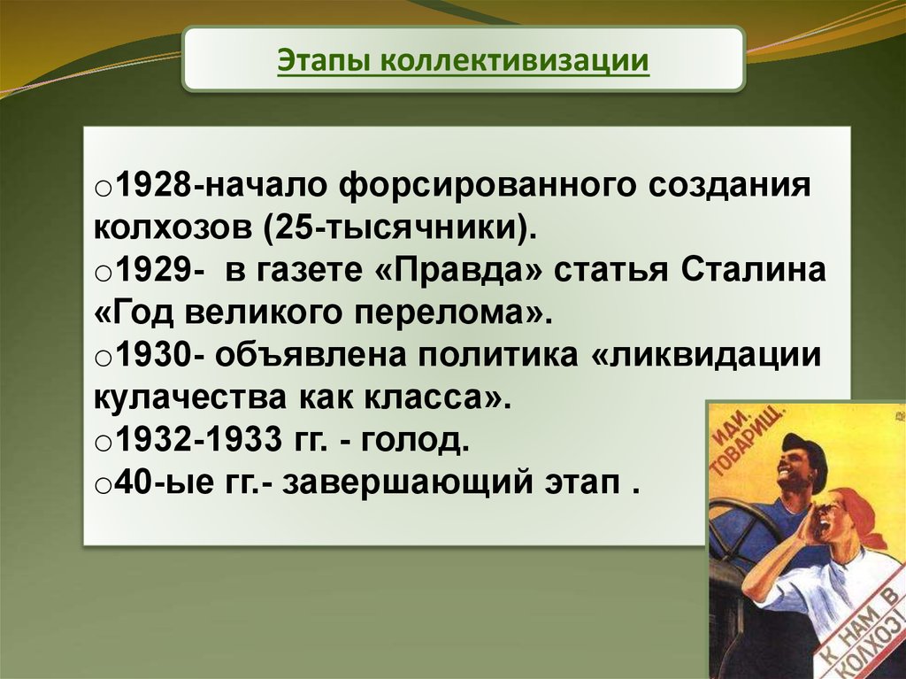 Презентация коллективизация сельского хозяйства 10 класс торкунов