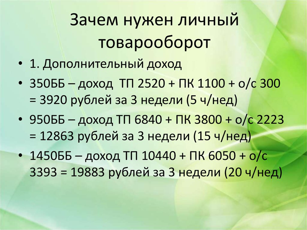 Нужно л. Зачем нужен товарооборот. Зачем нужен личный товарооборот. Личный товарооборот презентация. Как делать товарооборот.