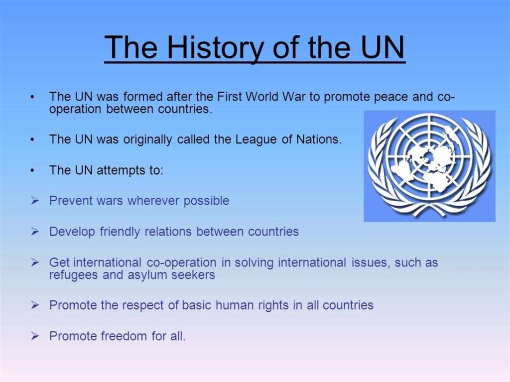 United Nations - online presentation