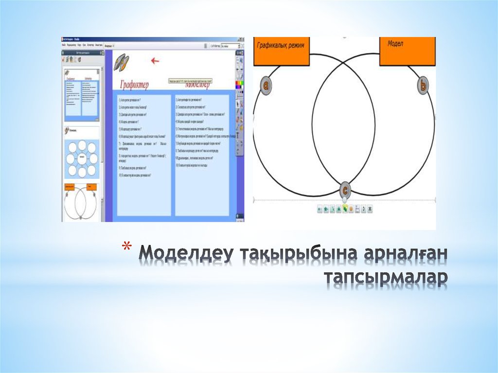 Моделдеу тақырыбына арналған тапсырмалар