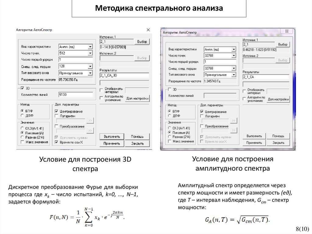 Методика спектрального анализа
