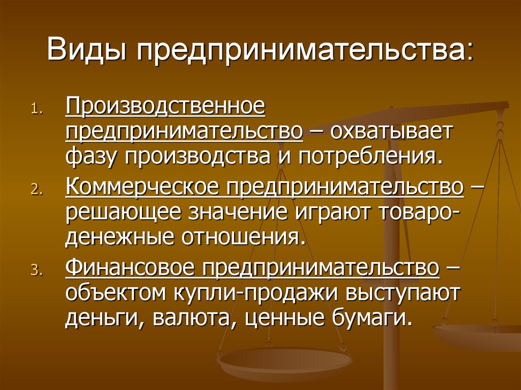 Производственное предпринимательство плюсы и минусы