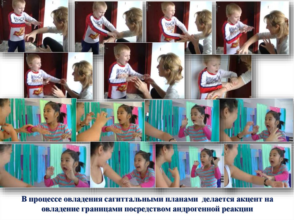 В процессе овладения сагиттальными планами делается акцент на овладение границами посредством андрогенной реакции