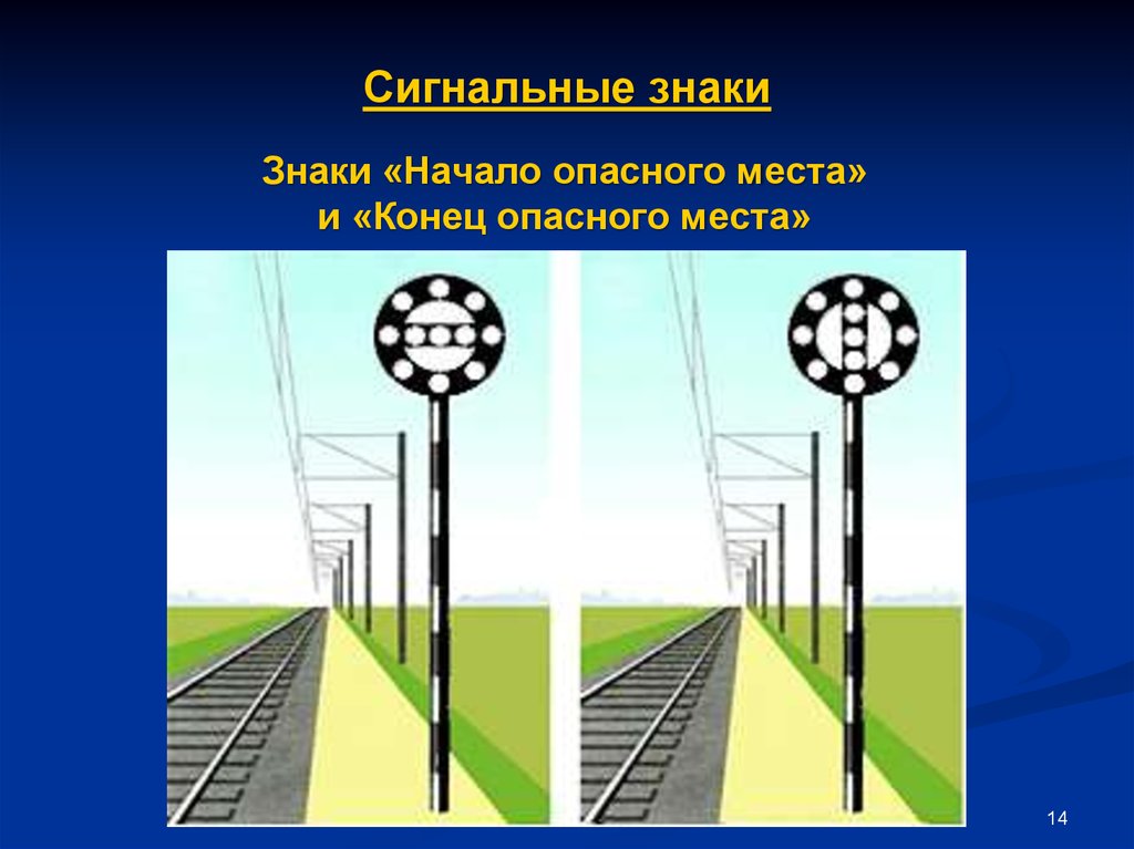 Назначение сигнальных знаков. Начало и конец опасного места. Знак начало опасного места. Начвло опасного МЕТА ЖД. Сигнальный знак начало опасного места.