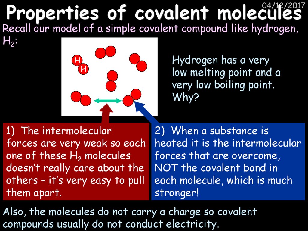 Properties of covalent molecules