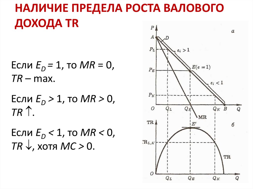 Наличие предел. Предел роста валового дохода.