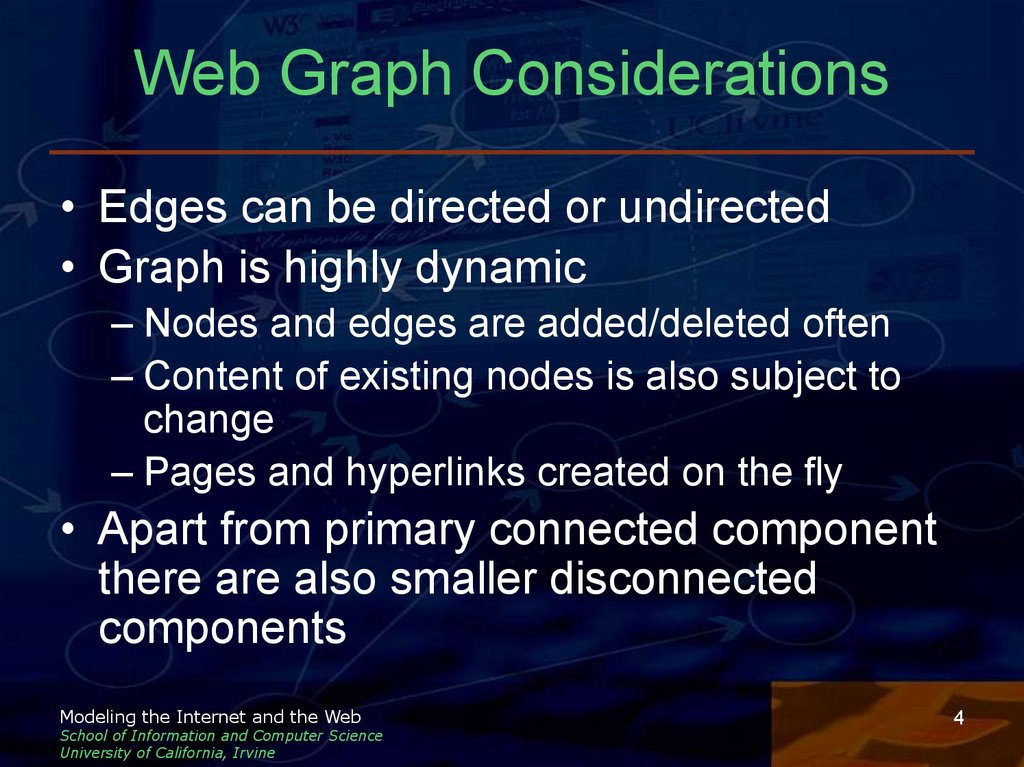 Web Graph Considerations