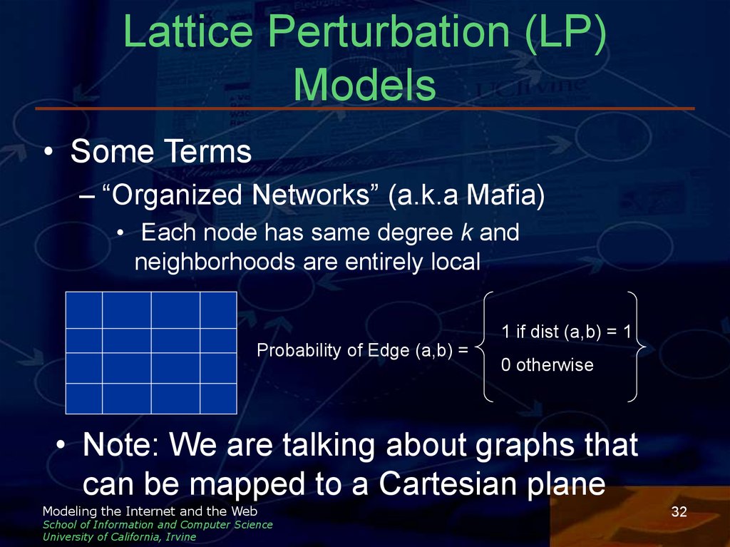 Lattice Perturbation (LP) Models
