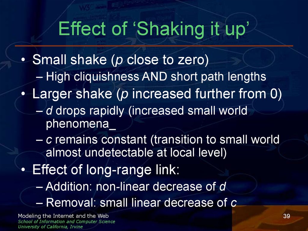 Effect of ‘Shaking it up’
