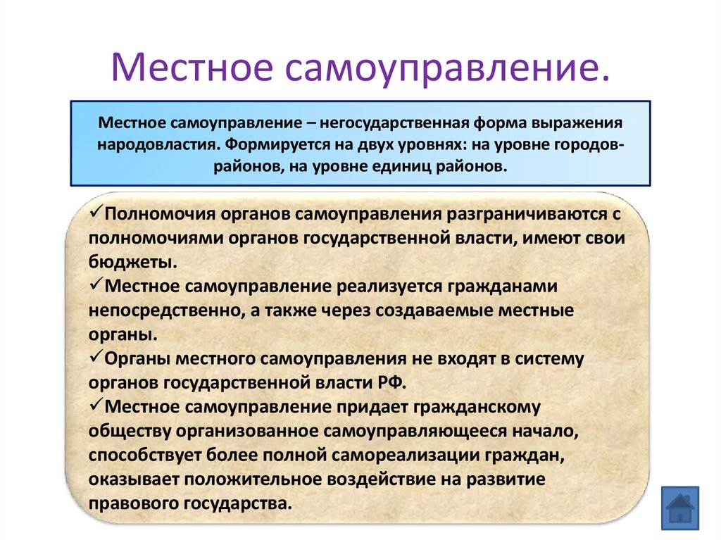 Сложный план местное самоуправление