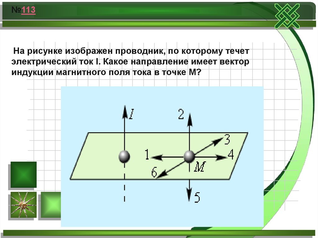 На рисунке изображен проводник по которому течет электрический ток