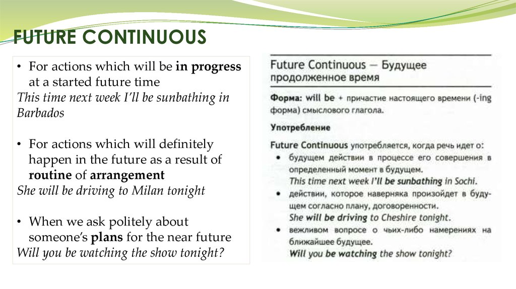 Future continuous презентация 6 класс