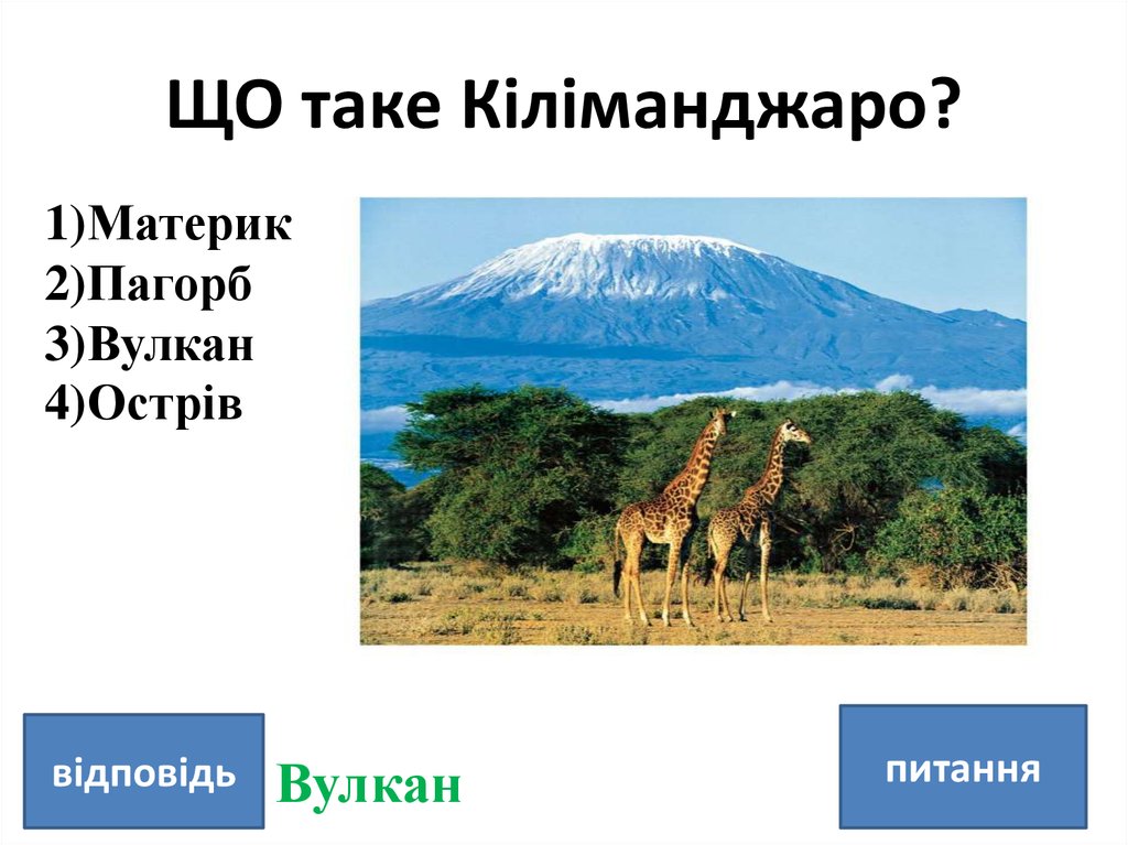 ЩО таке Кіліманджаро?