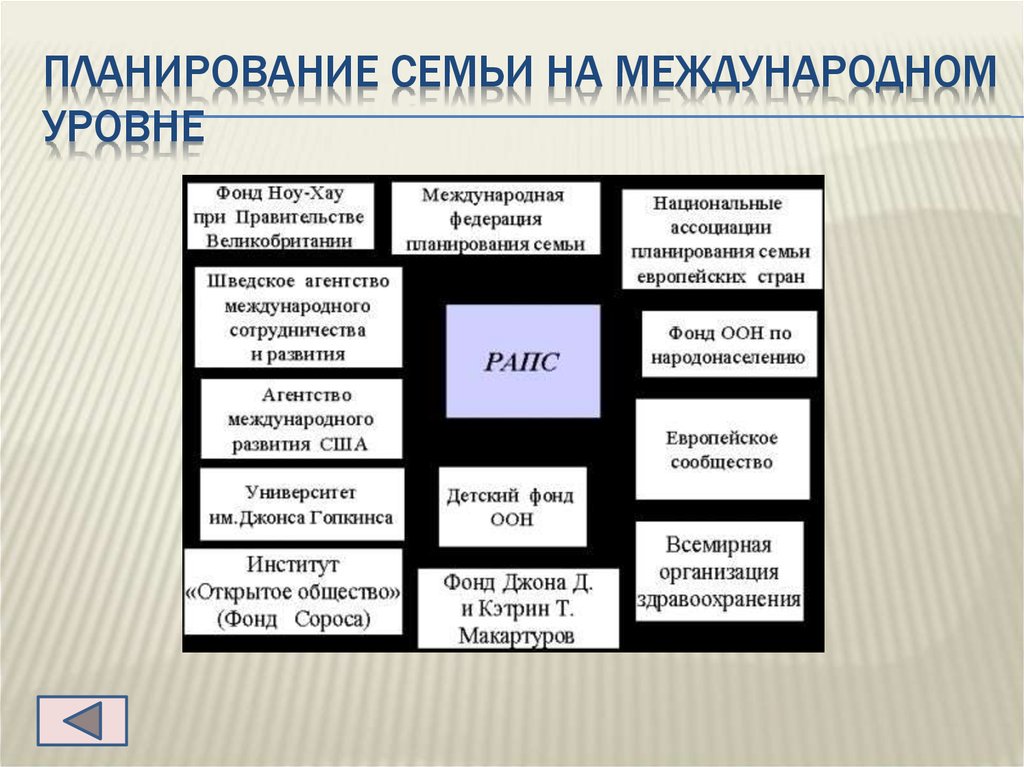 Уровни планирования семьи. Структура планирования семьи. Международные принципы планирования семьи. Цели планирования семьи.