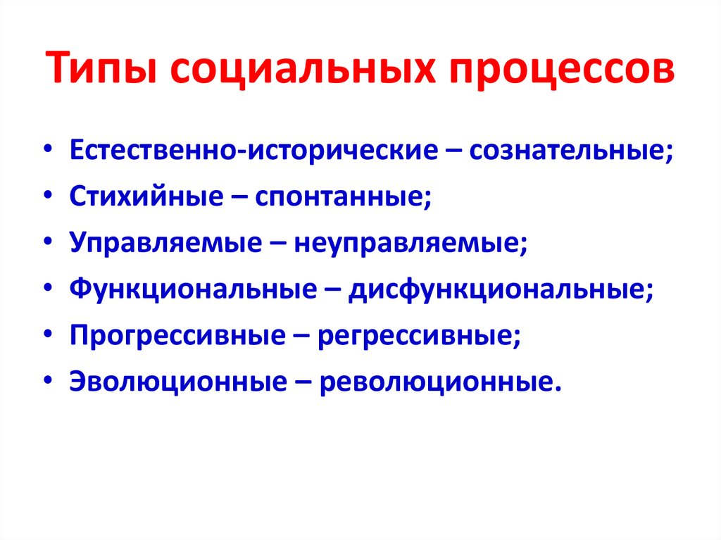 Социальные процессы сегодня