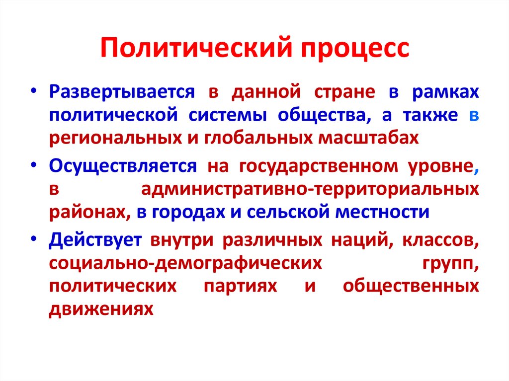 Политический процесс и культура политического участия сложный план