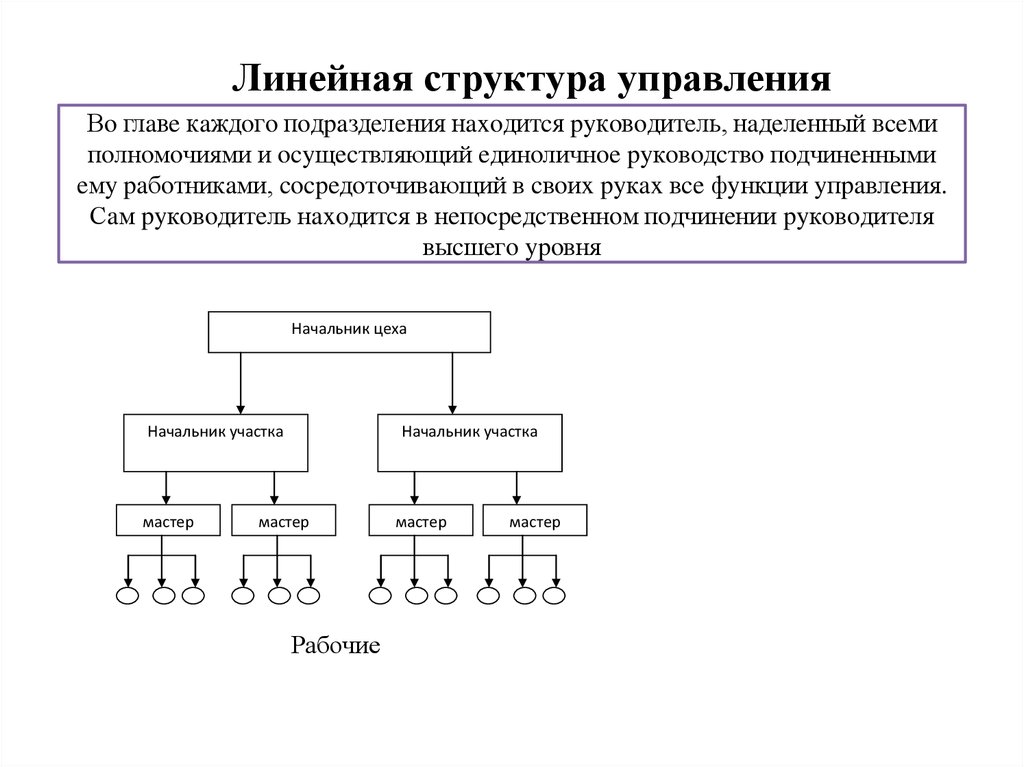 Линейная структура организации схема