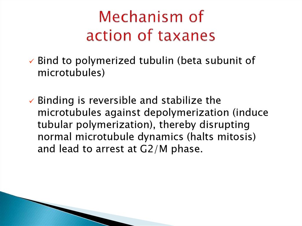 Mechanism of action of taxanes