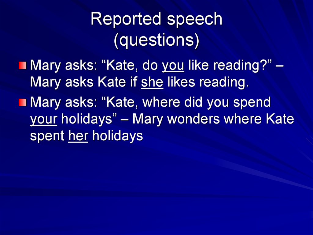 Reported speech (questions)
