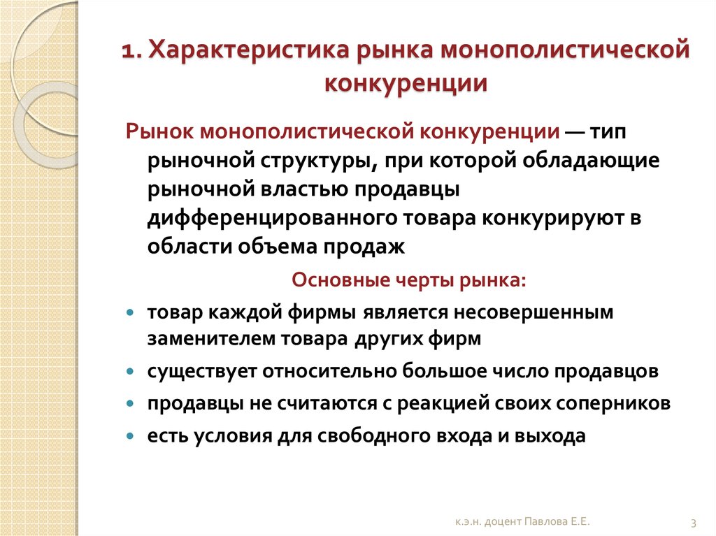 На рынке свободной конкуренции отсутствует ограничение