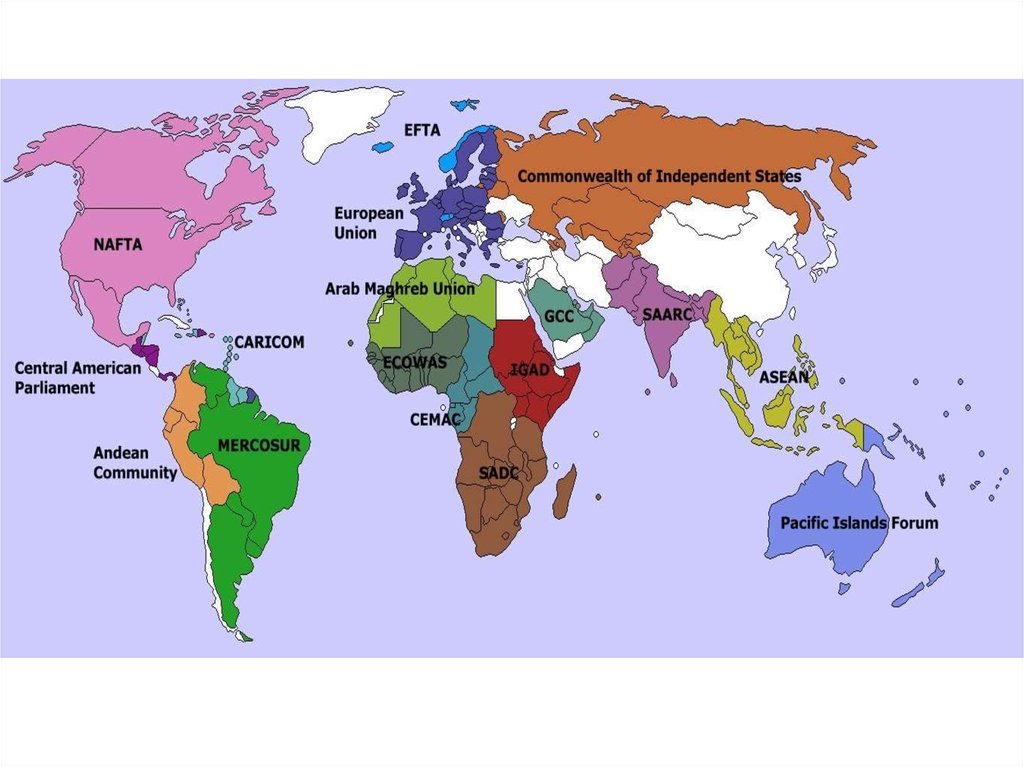 Международные регионы. Региональное деление мира карта. Регионы мира. Страны входящие в нафта. Региональные интеграционные группировки карта.