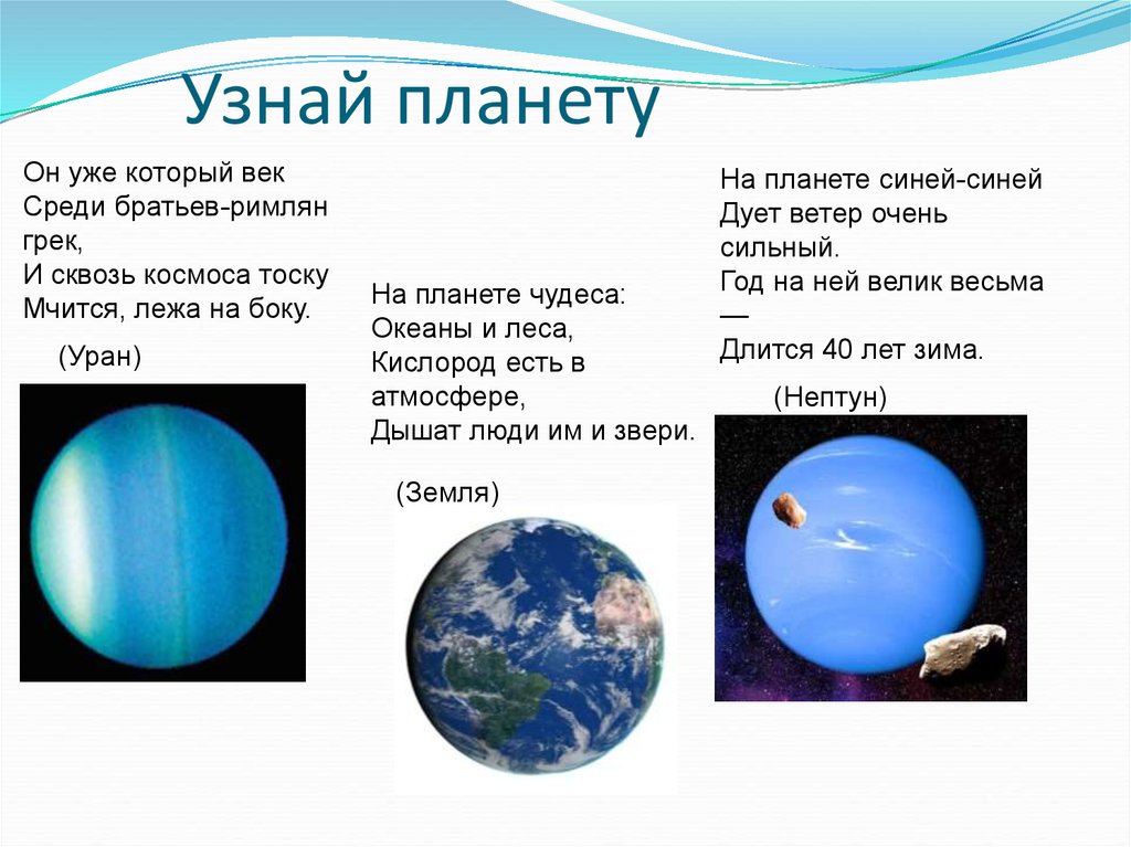 Какая планета имеет кислород. Узнай планету. Голубые планеты солнечной системы. Синяя Планета солнечной системы. Планеты голубого цвета названия.