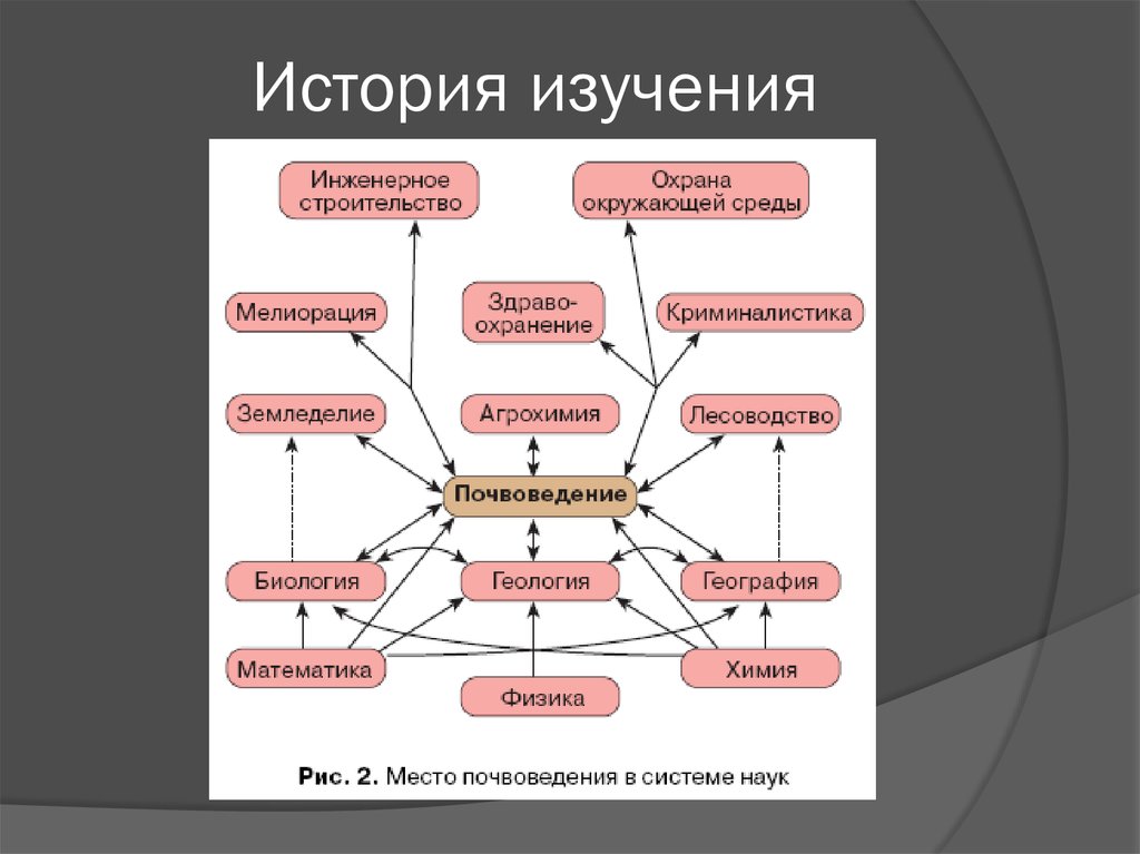 Направления исторических исследований. История изучения почвы. Место почвоведения в системе наук. История изучения почвоведения. Связь почвоведения с другими науками.