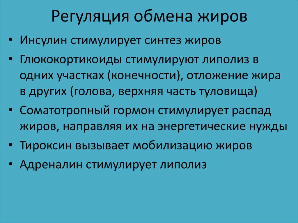 Регуляция обмена веществ и энергии презентация