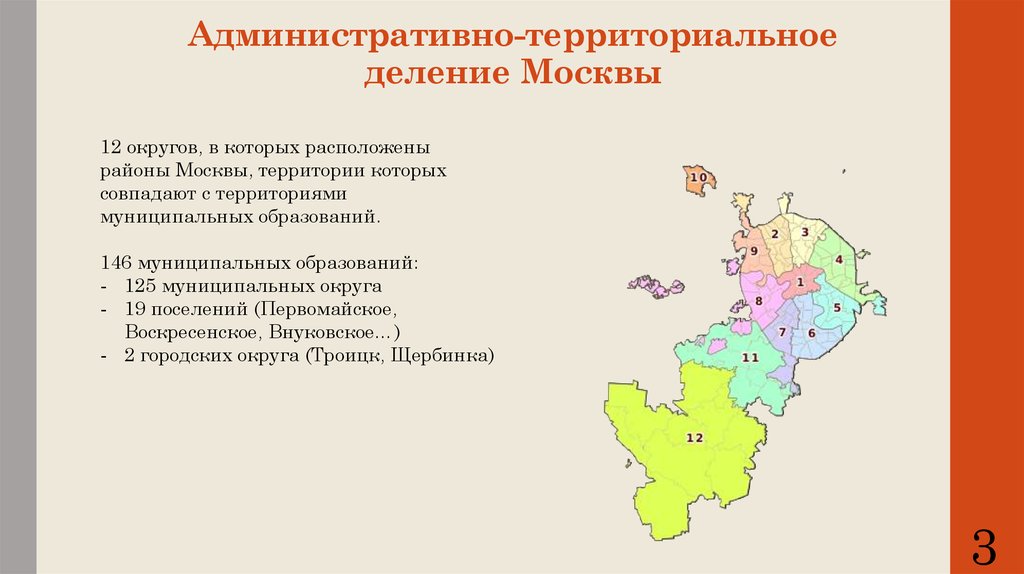 Перед вами карта москвы москва подразделяется